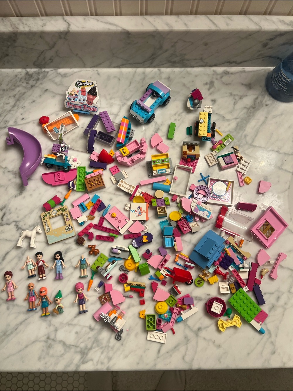 Lego Friends Pink Blue Multicolor Mini-Doll Building Pieces Lot